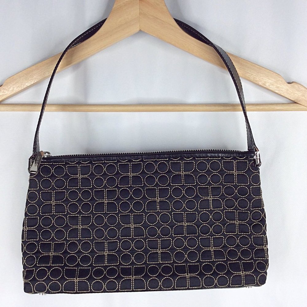 Kate Spade New York‎ Quilted Shoulder Bag Purse Black Pink Suede Lining - Picture 2 of 10